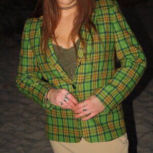 Trendy Green Checker Blazer